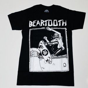 BEARTOOTH T Shirt Sz Small Skateboard Pool Tee Logo Black Red Bull Records NEW